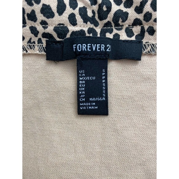 NWOT Forever 21 Size S Tan Black Animal Print Button Up A-Line Skirt - Picture 5 of 6